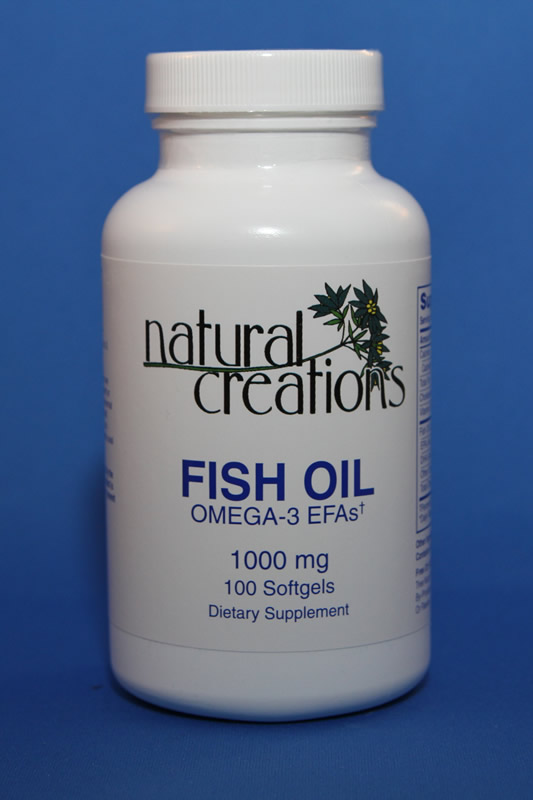 Fish Oil Omega-3 EFAs 1000mg 100 Softgels -Natural Creations